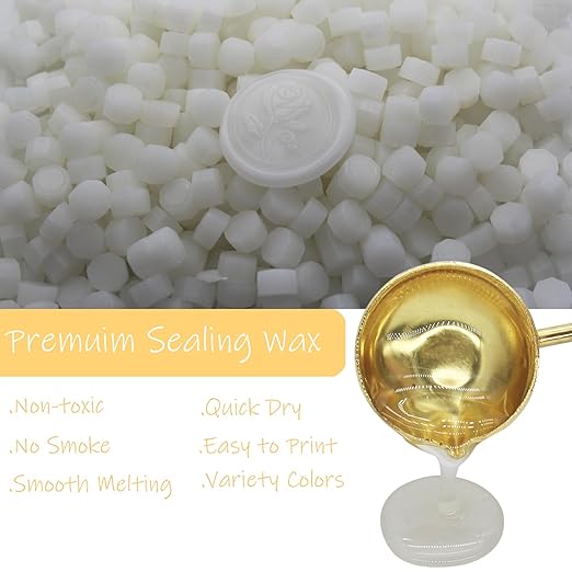 250pcs Translucent Wax Seal Beads, Andotopee Premium Half-Transparent Sealing Wax Pellets for Stamp Seals, Wedding Invitation, Letter Envelope, Thanks Card, Scrapbook DIY & Bridal Crafts