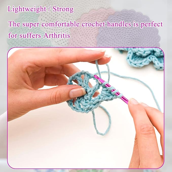 4.5mm Aluminum Crochet Hook, Smooth Crochet Needles, Knitting Needles for Yarn Craft, Great Handmade DIY Present for Friends, Random Color