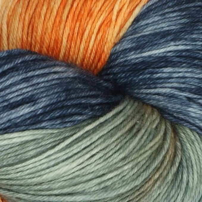 KnitPro Symfonie Fingering Weight Hand Dyed Variegated Yarn Skein | Extra Fine Merino Wool & Polyamide Blend for Knitting & Crocheting, Oeko-TEX Certified 400m, 100g | Terra Newyork Newyork