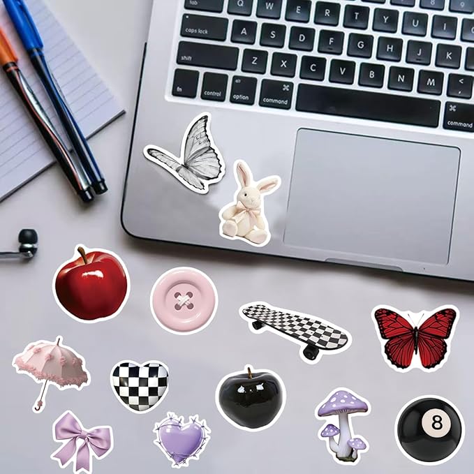 200Pcs Vintage Aesthetic Stickers, Coquette Stickers, Cute Y2K Sticker for Scrapbooks Laptop Water Bottles Skateboard Notebooks Phone Kindle, Waterproof Vinyl Sticker for Teens Adults