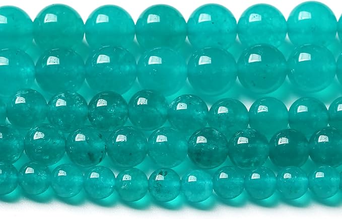 90PCS 4mm Natural Stone Beads Blue Amazonite Jade Stone Round Loose Beads for Jewelry Making DIY Bracelet Necklace 15 Inch(Amazonite Blue Jade, 4mm)