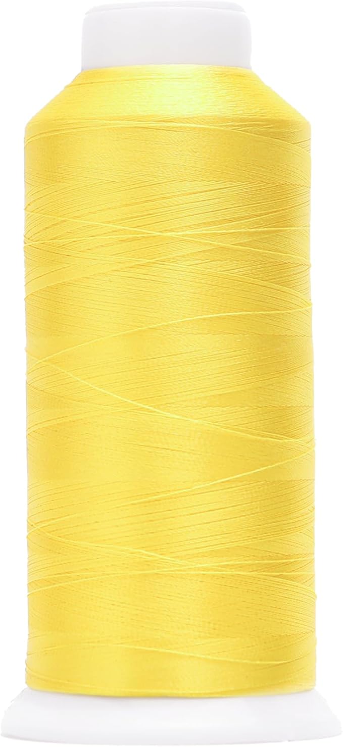 High Tenacity Polyester Embroidery Machine Thread 40WT(120D/2) 4000M Per Spool for Commercial and Domestic Embroidery Machine (Lemon Tart-1924)