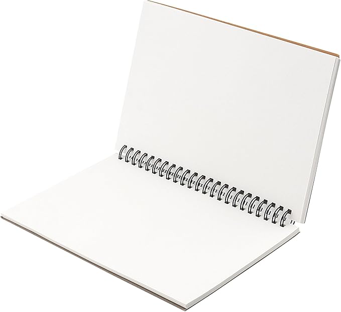 KINJOEK 20 PCS A5 Sketchbooks Bulk, 120 Pages 60 Sheets Side Spiral Bound Sketch Pads, A5 Kraft Cover Blank Spiral Notepads for Drawing, Sketching, Painting, Writing