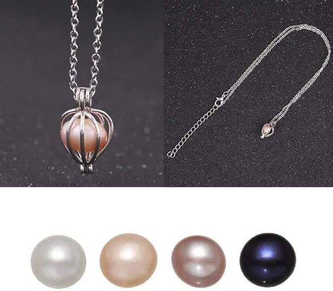 Milky Way Natural Oyster Pearl,Freshwater Oval Pearls Cultured Oysters Love Wish Pearls DIY Necklace Making Kit, Anniversary Decoration for Jewelry Making Gifts(7-8mm 4Pcs)
