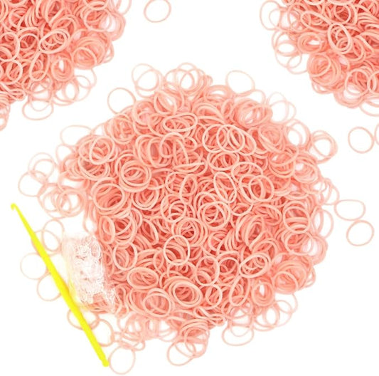 6000-Pack Rubber Loom Bands Making Kit,50PCS S-Clips10-Hooks,Colorful Rubber Bands Refill Kits for Weaving DIY Crafting Gift (Flesh)