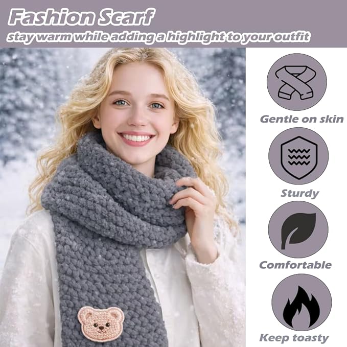 Novelchet Knitting Loom Kit for Scarf, Easy Knitting Set Including Knitting Needles Set Plush Yarn, Learn to Knit kit with Instructions