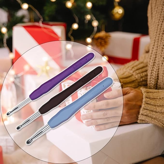 Crochet Hooks 5.0mm 6.0mm 7.0mm Crochet Needles QLRFFLJOY 3 pcs Crochet Hook Set DIY Yarn Weaving Tools for Knitting Gloves, Shoes, Bags, Hats, Socks, Scarf