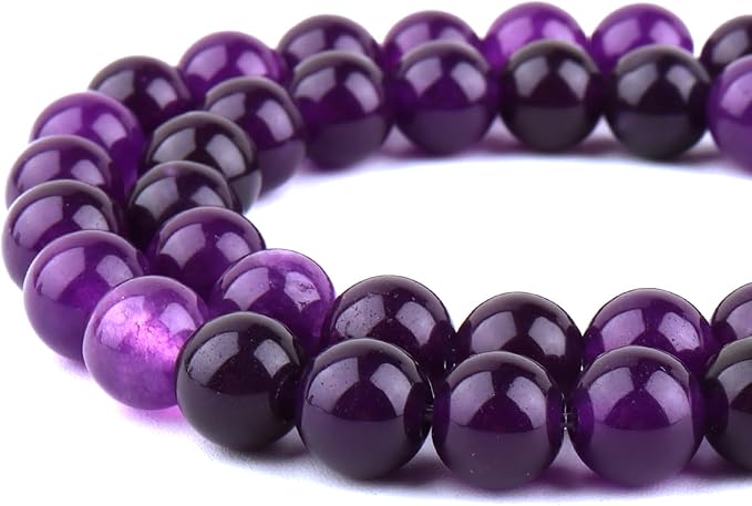 8mm Quartz Stone Beads for Jewelry Making - Gemstone Round Loose Beads for Bracelets(45-48pcs, Purple Quartz)