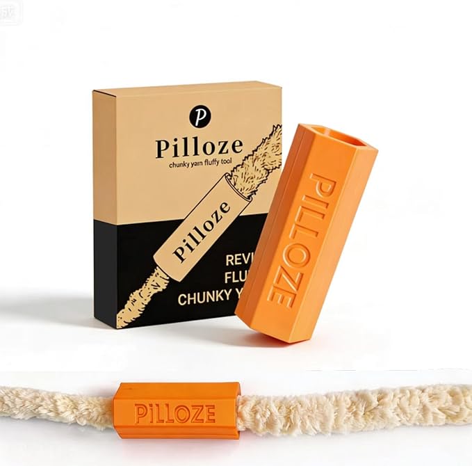 Chunky Yarn Fluffer - Yarn Fluffing Tool for Crochet & Knitting Projects, Compact Portable Yarn Texture Enhancer for DIY Craft Enthusiasts, Orange