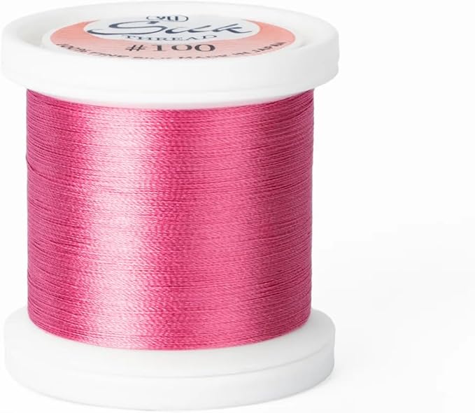 YLI Threads Silk Thread – 100 wt Fine Japanese Silk for Appliqué, EPP, and Quilting - Rose