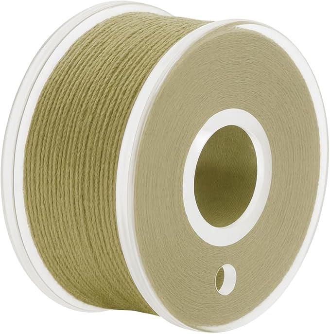 Mandala Crafts 144 Beige SA156 Prewound Bobbins for Singer Sewing Machine -15J SA156 Prefilled Bobbin Thread for Brother Sewing Machine and Embroidery