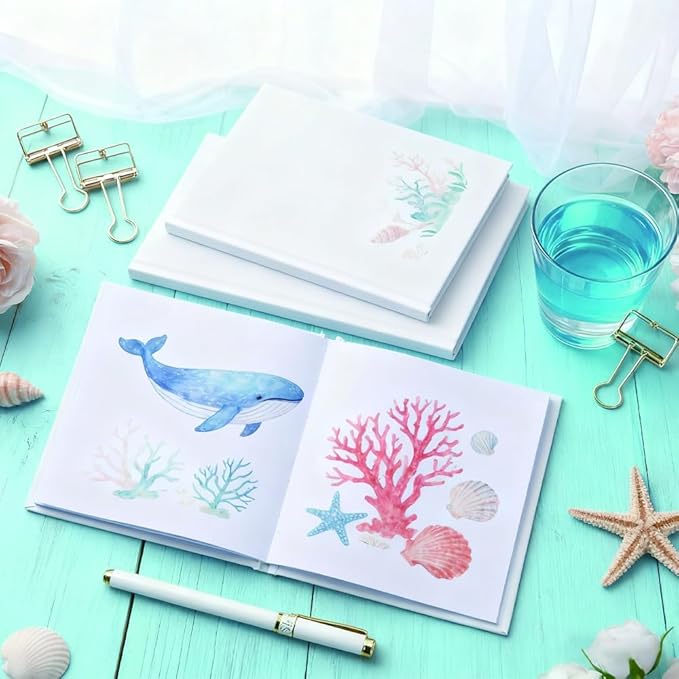 2PCS 5x5 Inch White Blank Books 160GSM Blank Hardcover Book to Write Stories Hardcover Sketchbooks for Students DIY Make Your Own Book Blank inside 48 Pages