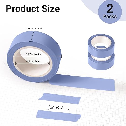 2Pack Light Purple Washi Tapes, Self-Adhesive Decorative Masking Tape, Decor Journals Scrapbooks Planners DIY Crafts Gift