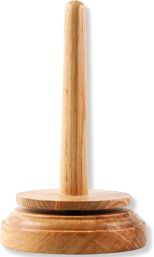 AnNafi® Wood Yarn Holder for Crocheting & Knitting Twirling Mechanism | Classic Wooden Spinner & Thread Holder | Knitting Embroidery Tools | Craft & Sewing Supplies | Yarn Organising Tool for Granny
