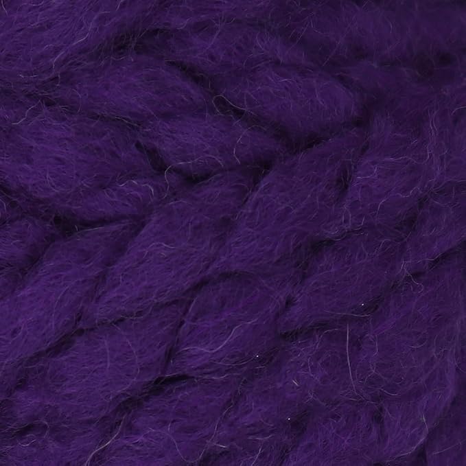 Estako Cozy Thick & Quick Yarn (4 Skeins Pack) 20% Wool 80% Acrylic Soft Super Bulky Weight #6 Knitting and Crocheting Yarn (4 x 3.52 Oz) / (4 x 65 Yrds) (50662-Purple)