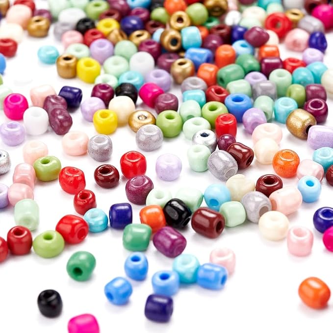 3600 Pcs 4mm Glass Seed Beads Bracelet Making Kit, Small Beads Friendship Jewelry Craft Kit with Lobster Clasps, Jump Rings & Elastic Cord, DIY Art Craft Gift for Girls