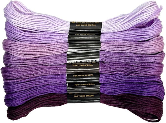 1 Pieces Cross StitchEmbroidery Floss,100% Eco-Cotton Cotton Premium Skeins, Ideal for Arts & Crafts (Purple Series 67981)