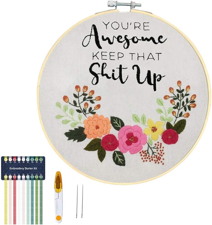 Cooliya Mothers Day Gifts for Mom from Daughter Son - Embroidery Kit for Beginners - Embroidery Starter Kit Craft Kit Cross Stitch Kit - Birthday Gift for Women, Best Friend, Daughter, Mom, Coworker