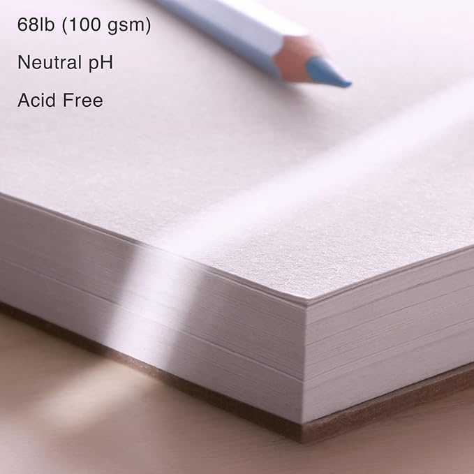 artistic eye 5.5x8.5” premium sketch book set, pack of 3 (300 sheets), 68lb (100gsm), spiral bound, acid-free drawing paper, perfect for most dry media, ideal for beginners & professionals (set of 3)