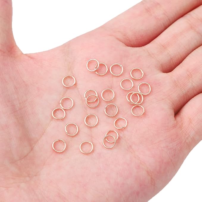 Rose Gold Plated Jump Rings Non Tarnish 6mm 400pcs for Jewelry Making Findings