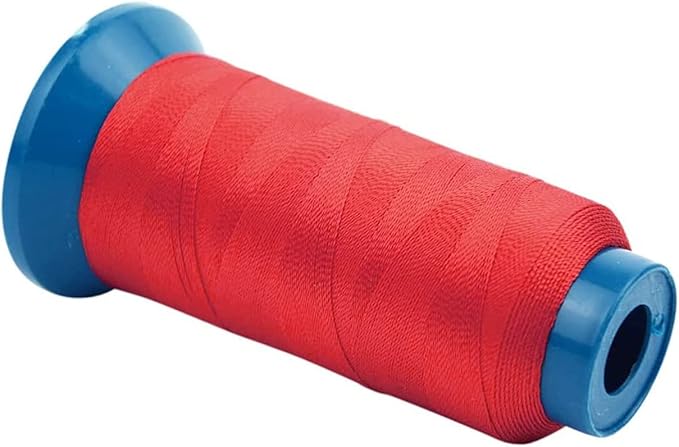 YANTAISIYU Red Polyester Weaving Thread, 1500 Yards, 210D Strength, Sewing Thread for Making Wigs, Hair Extension Kit with C Type Needles