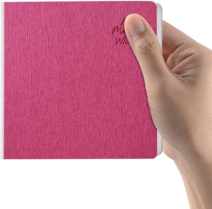Mifuner Rosered Hardcover Sketchbook Square Hardbound Sketch Journal 4.7 x 4.7 Inch 42 Sheets Art Book 250GSM Ultra Smooth Paper Ideal for Pencils,Water Color Pen,Marker Pen