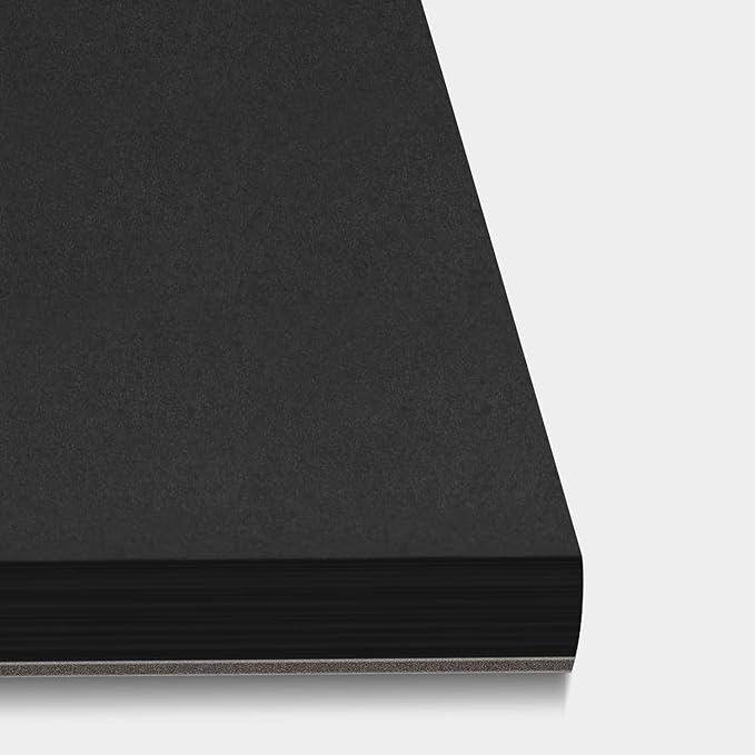 Bachmore Black Drawing Pad, 9X12 inch (92lb/150gsm), 50 Sheets of Top Spiral-Bound, Perforated,Heavyweighted Paper for Graphite, Acrylic, Colored Pencils, Charcoal, Opaque Inks, Gouache & Pastels