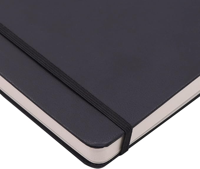 Amazon Basics Art Sketch Book for Drawing and Painting, Thick Paper, 5.25" x 8.25", 72 Sheets, Black