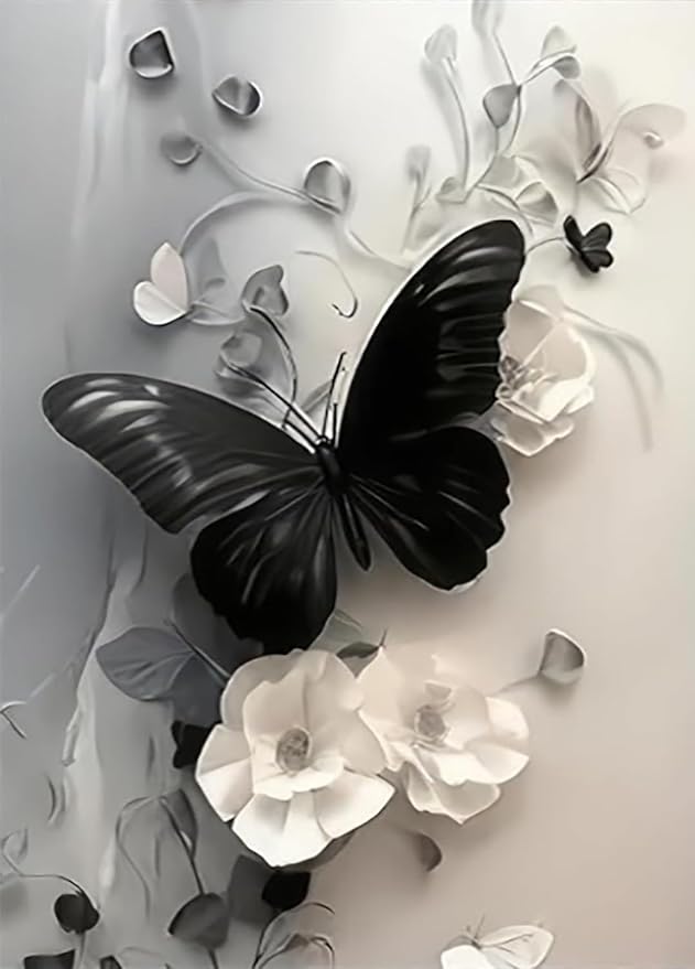 ARPADAMO Diamond Art Kits for Adults,5D Butterfly Diamond Painting DIY Animal Diamond Art Diamond Painting Kits for Adult,Round Full Drill Diamonds, Diamond Art Kits for Home Decor-12x16inch