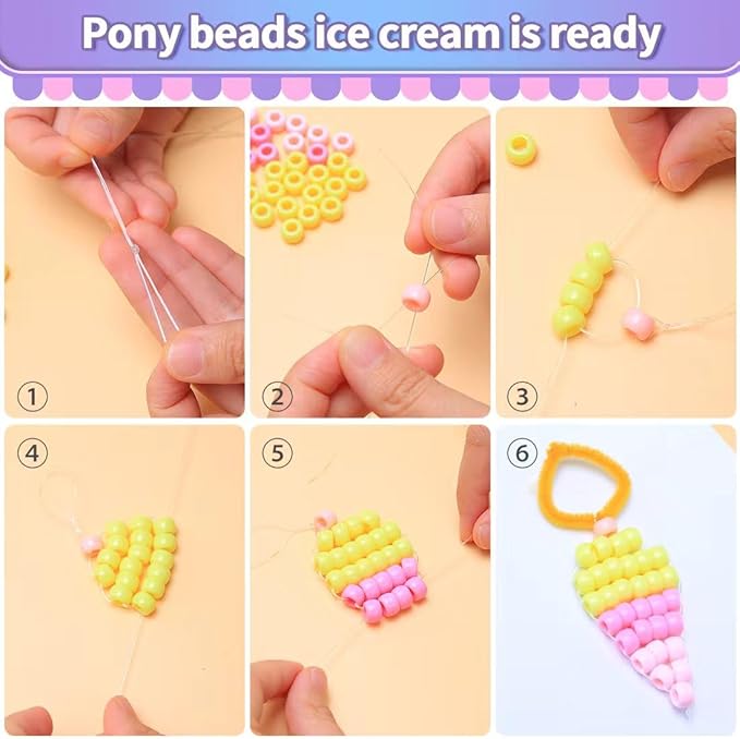 praisebank pony beads, 8000pcs 6x9mm, wholesale beads, bracelets jewelry making, arts & crafts(candy)