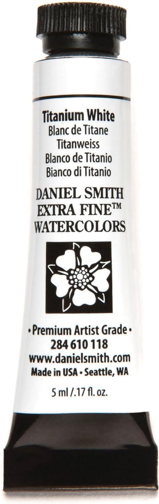 Daniel Smith Extra Fine Watercolor Paint, 5ml Tube, Titanium White, 284610118, 0.17 Fl Oz (Pack of 1)