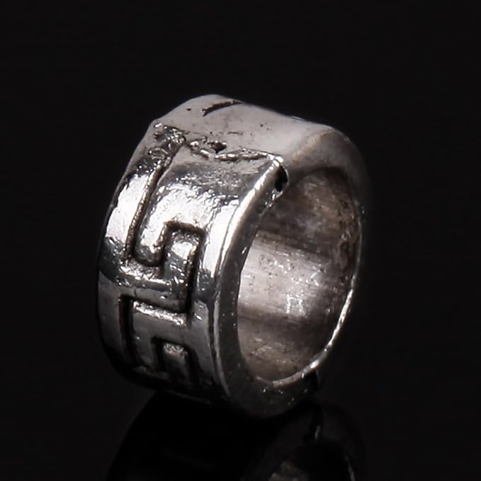 RUBYCA 50pcs Tibetan Silver Tone Spacer Beads Fit European Charms Bracelet Ring Maze Ornament