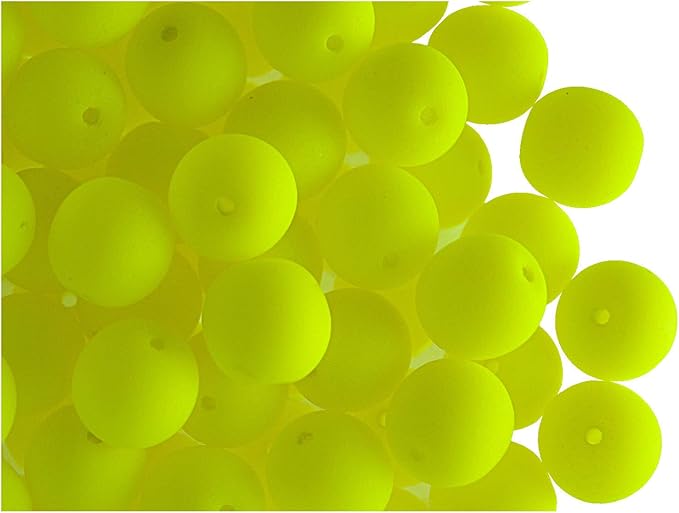 SCARA 100 pcs Czech Glass Round Beads 0.31 inches (8mm), Warm NEON (UV Active) Glass Beads for Jewelry and Bracelets Making, Beads for Bracelets, Bead kit Warm NEON Mix
