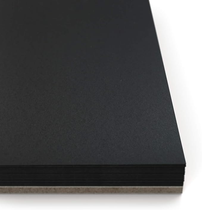 ARTEZA Spiral Sketch Book 9x12 Black Art Paper Drawing Pad 30 Sheets Sketch Pads for Drawing Adults & Teens