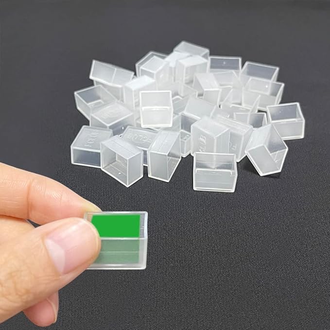 150Pcs Transparent Plastic Empty Watercolor Half Pans – 2ML Capacity, Refillable Paint Pans for DIY Solid Watercolors, Gouache – Fits Metal Watercolor Tins & Travel Palette Box