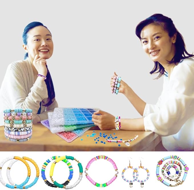 MIIIM 3600 PCS 10 Strands Polymer Clay Beads for Jewelry Making, Vinyl Heishi Beads 6mm for Surfer Bracelets Necklace Making (Mint Green)