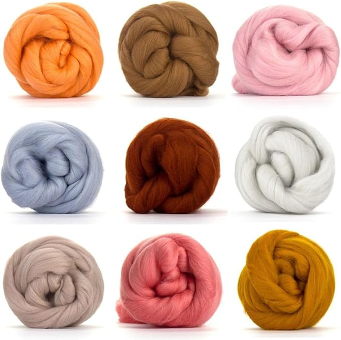 Revolution Fibers Merino Wool Combed Top | 1 lb Premium Wool Roving | 22 Micron, Best Merino Wool for Spinning, Tapestry, Needle Felting, Big Yarn Roving and Wall Hangings (Candy Floss Pink)