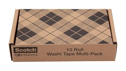 Scotch Washi Tape, 10 Rolls, Great for Use in Bullet Journal, School Supplies, Craft Supplies, and Teacher Appreciation Gifts (C317-10-SIOC) (Pack of 8)