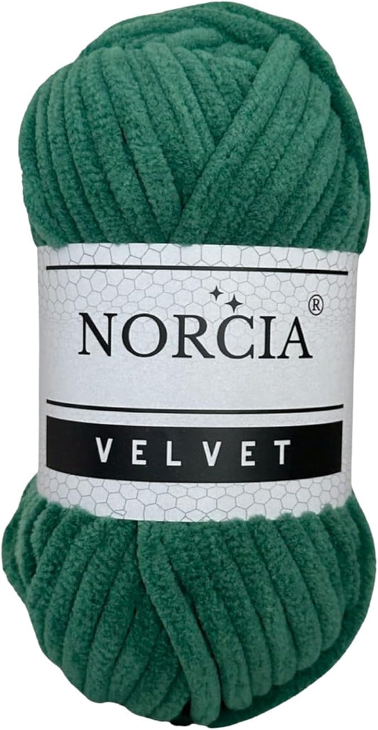 Soft Velvet Yarn Chenille Yarn for Crocheting Super Bulky 100g (74.3 yds) Baby Blanket Yarn for Knitting Amigurumi Yarn for Crochet Weaving Craft (Hunter Green, 1 Skein)