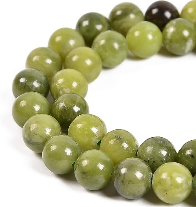 45pcs 8mm Natural Canadian Jade Gemstone Round Spacer Loose Stone Beads for Jewelry Making 15.5" 1 Strand (Canadian Jade, 8mm 45Beads)