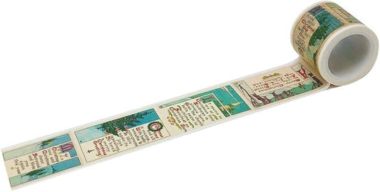 Wrapables Decorative Festive Wide Washi Masking Tape, 30mm x 5m, Christmas Quotes