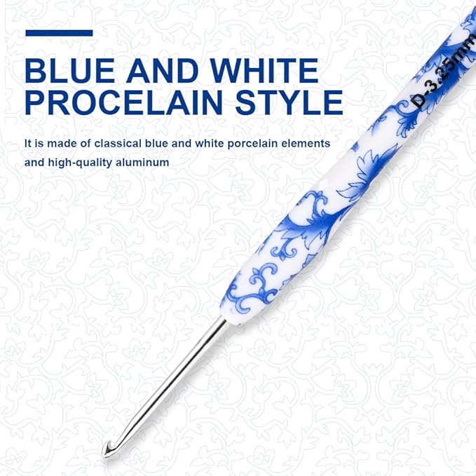 BCMRUN 3.25 mm(D) Crochet Hook for Arthritic Hands, Ergonomic Soft Grip Handle, Extra Long  Knitting Needles Rubber Handle Hook Crochet Needle for Beginners, Mothers Day Gifts (3.25mm-D)