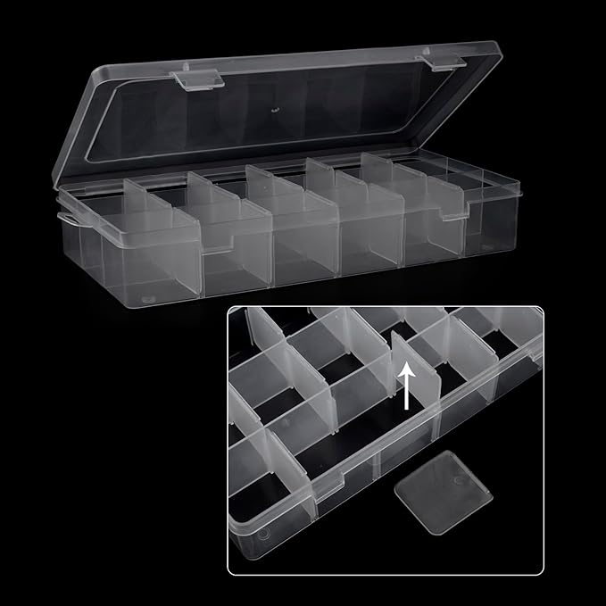 Embroidery Floss Organizer, 1 Removable 18 Compartments Cross Stitch Thread Storage Box with 100 Plastic Embroidery Floss Bobbins, 1 Floss Winder and 1 Marker