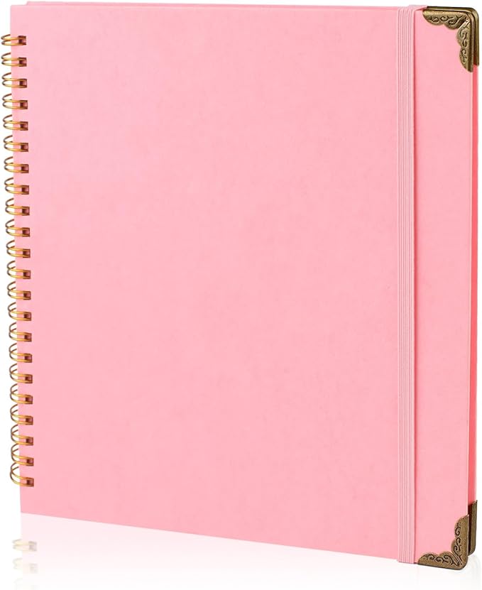 Joyberg Scrapbook 80 Pages, Scrapbooking Supplies 8 x 8 In, Scrapbook Album Suitable for Album Memory Book Wedding, Anniversary Family, DIY Craft Projects (Pink)