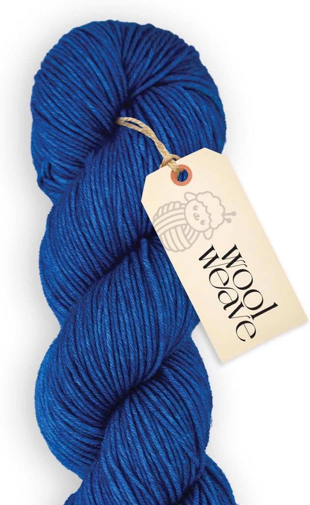 Superwash Merino Wool Yarn for Knitting & Crocheting - Hand Dyed, 100gr, 240 Yards, Dk Weight - Luxurious, Soft & Durable Blue Yarn