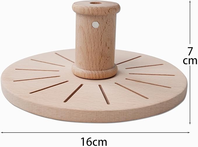Lampstop Bobbin Rack for Embroidery Floss Beech Wood Floss Organizer (Round)