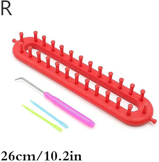 1 Set Portable Knitting Kit, Needle Scarf Knitter Weaving Loom Knitting Kit, Weaving Tool Sewing Accessories(red)