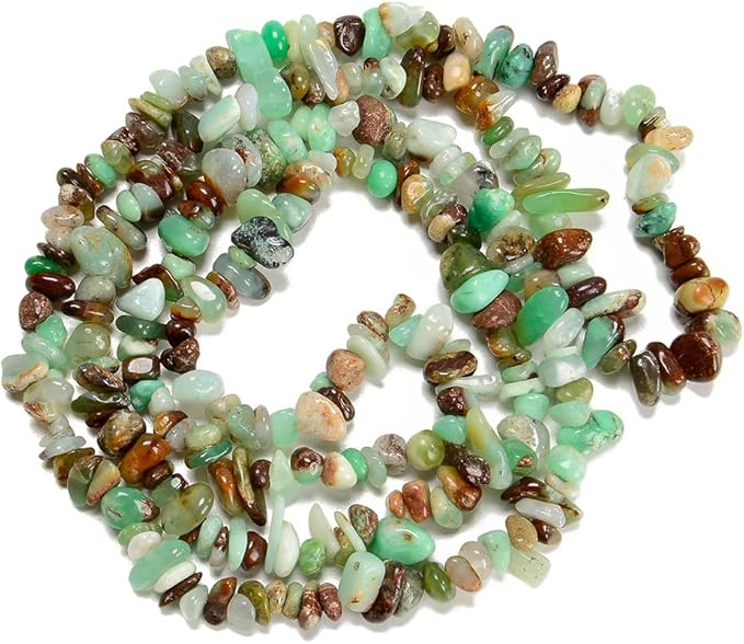7-8mm Natural Chrysoprase Australia Jades Gemstone Chips Beads Healing Crystals Waist Bracelets Necklace Kit Irregular Stone DIY Crafts Design Jewelry Making