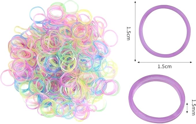 LORJE 600Pcs Loom Bands Kit,Rubber Bands for Bracelet Making Kit,Glow in The Dark Latex-Free Rubber Band Bracelet Loom Refill Pack