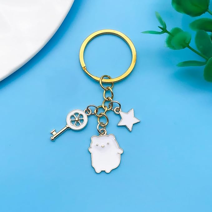 Youdiyla 60pcs Alloy enamel white series fixed set Pendant Jewelry Making DIY Keychain Earrings Pendant Various Design Charms for Jewelry Making Bracelets Necklace (HK548)